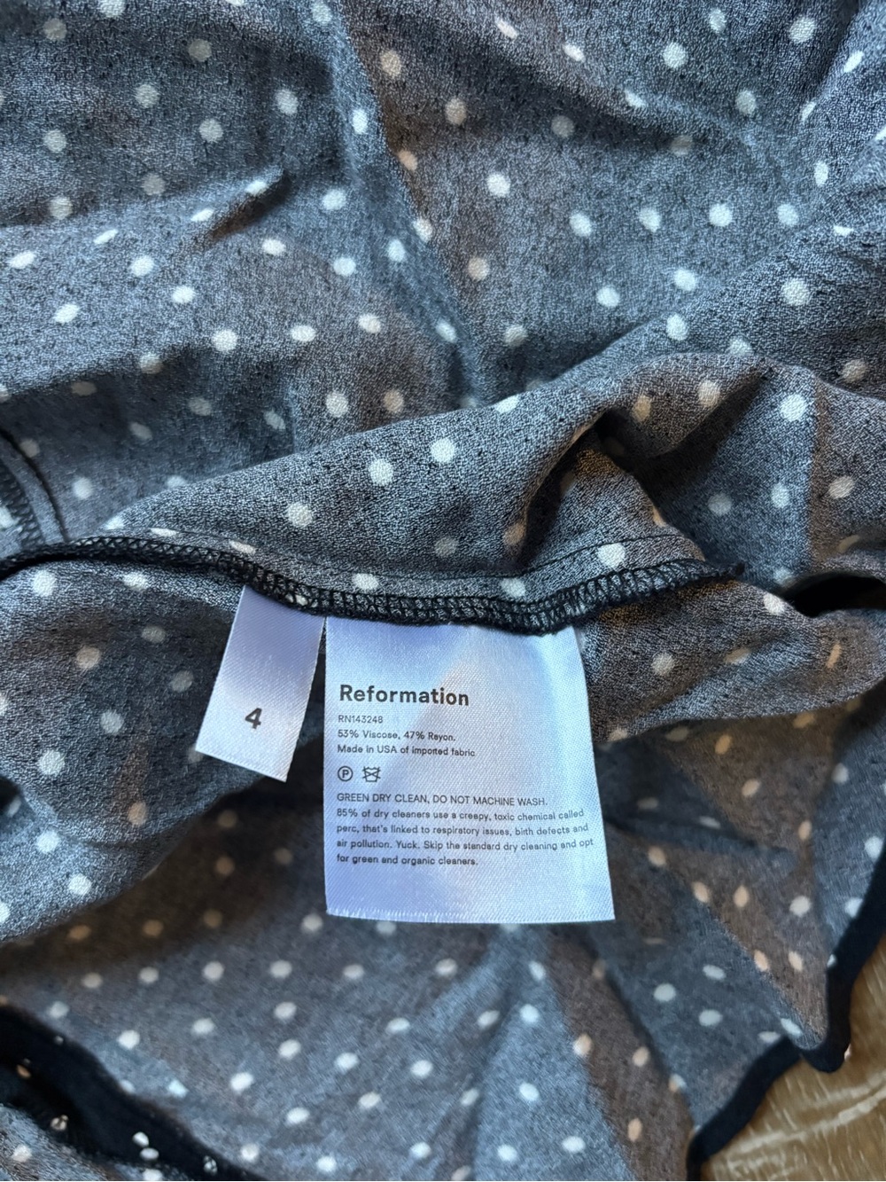 Reformation Polka Dot Puffed Sleeve Dress - Picture 4 of 4